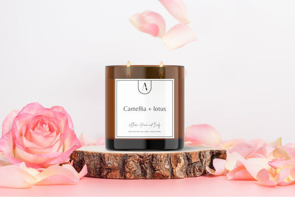 Camellia and Lotus Candle Refillable Eco Candles Australia