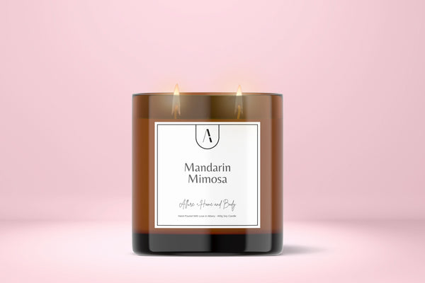 Mandarin Mimosa Refillable Eco Candle | White Cherry, Apple, Peach, Apricot + Musk