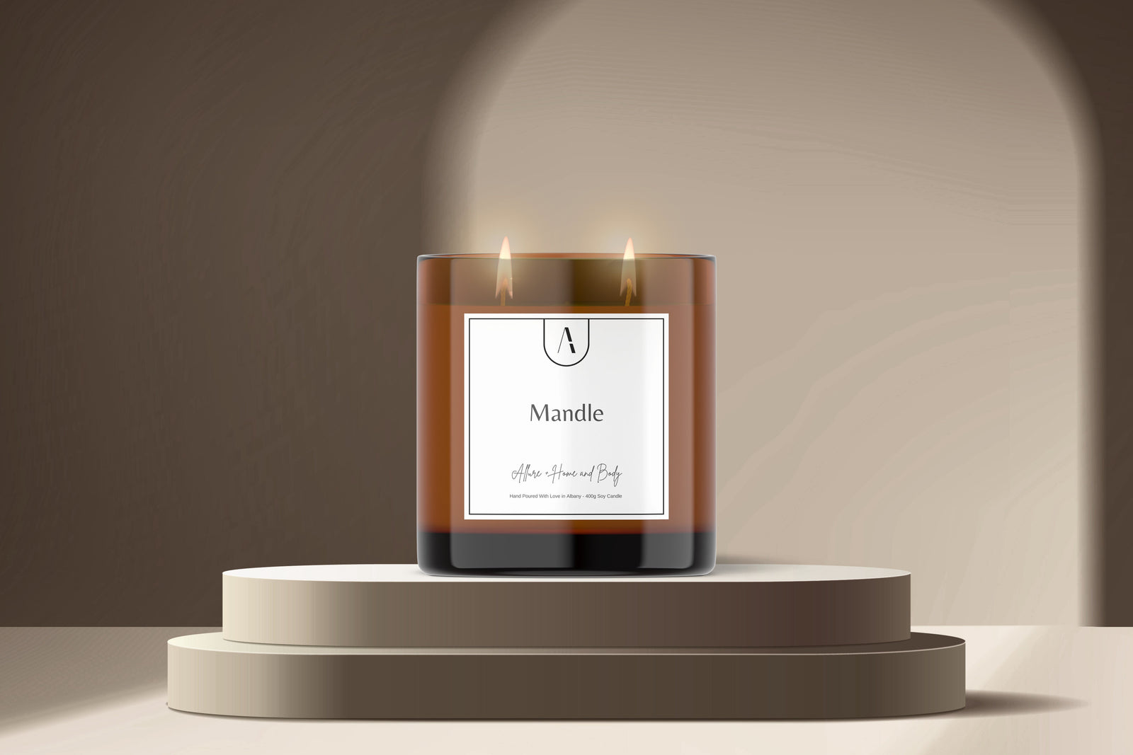 Mandle Refillable Eco Candle | Masculine, Man Candle for Men with Blood Orange, Nutmeg, Clove + Leather